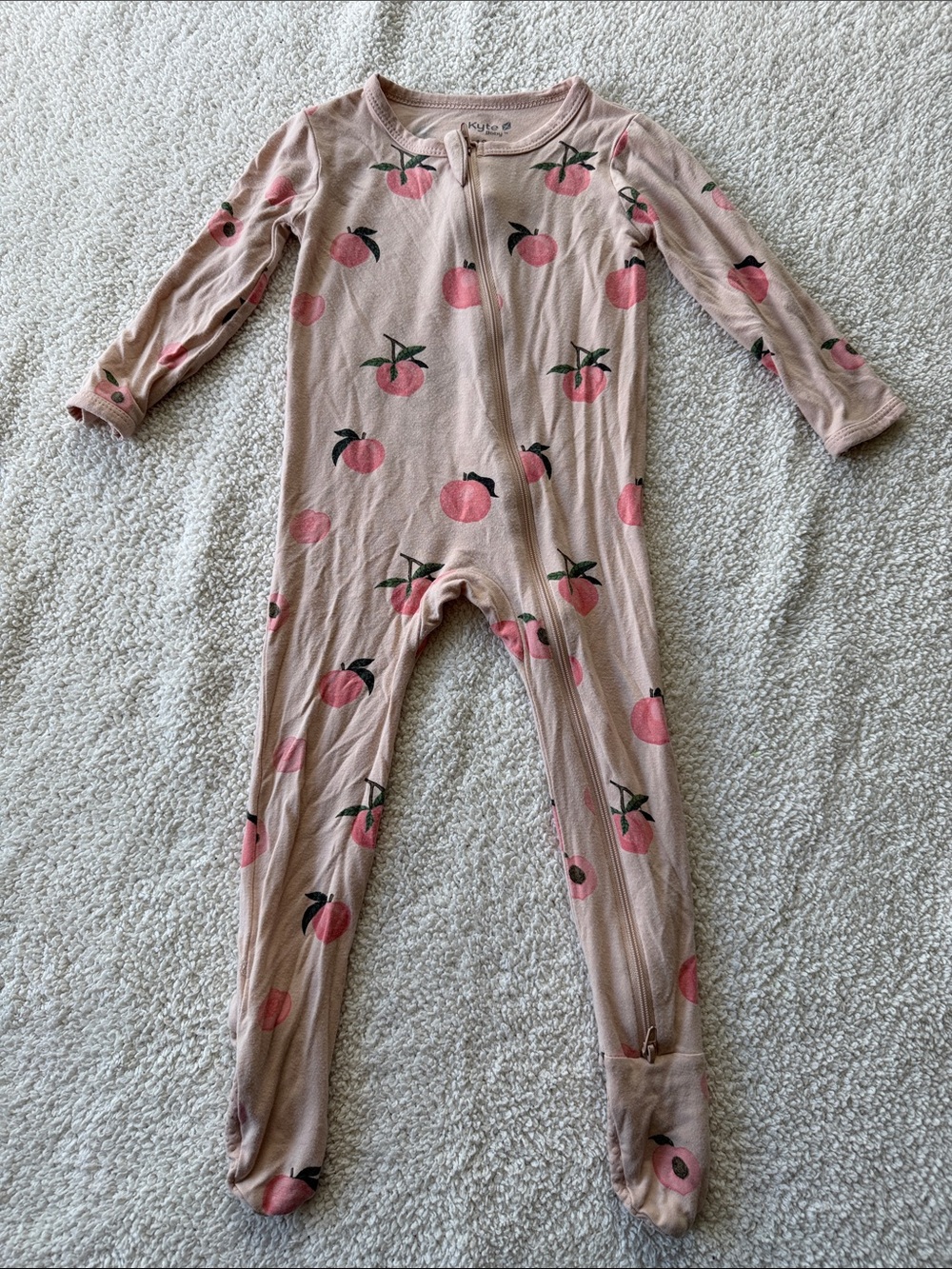 Kyte BABY Peach Zippered Footie Pajamas Peach Size 12-18m